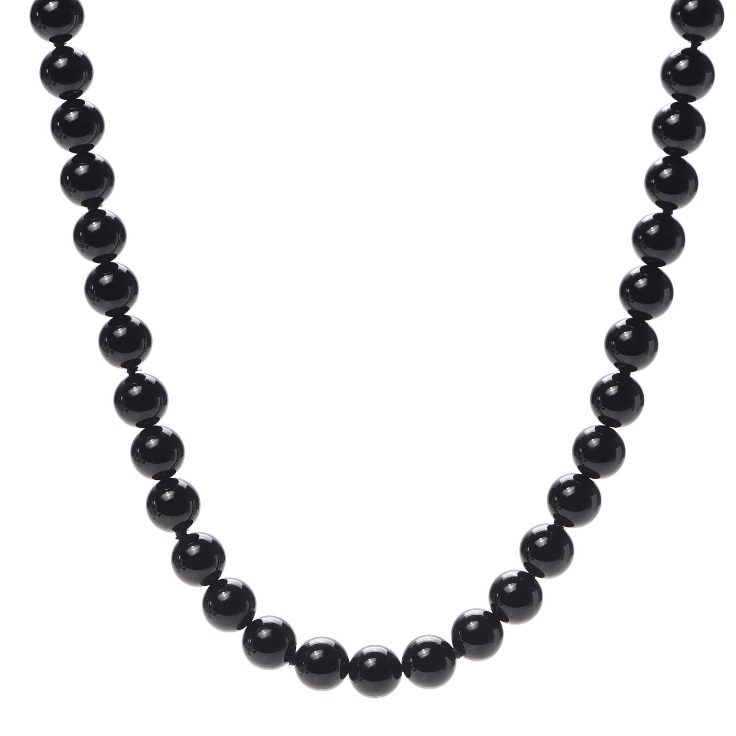 Tiffany Sterling Silver Black Onyx Bead Toggle Necklace 1 of 6