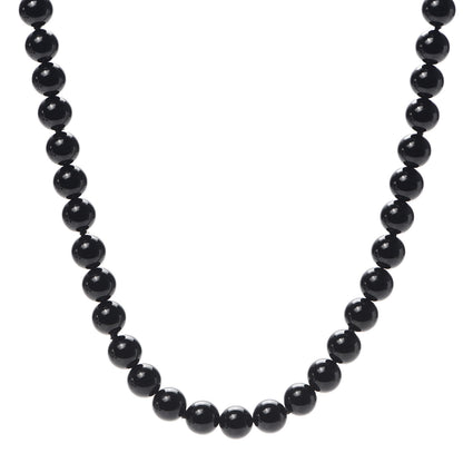 Tiffany Sterling Silver Black Onyx Bead Toggle Necklace 1 of 6
