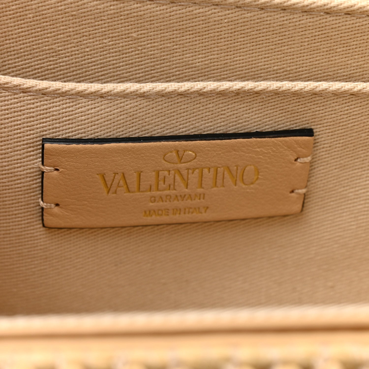 Valentino Garavani Raffia One Stud Chain Clutch Natural 5 of 8
