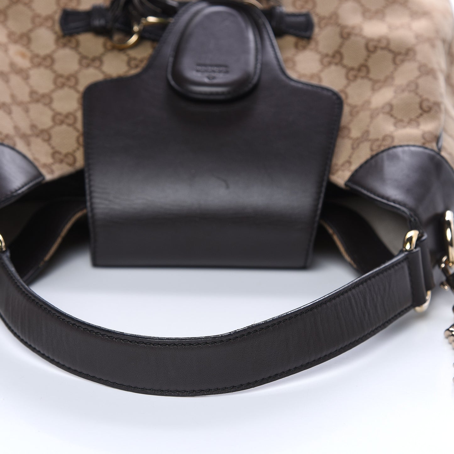 Monogram Margaux Calfskin Medium Emily Hobo Beige Ebony Cocoa