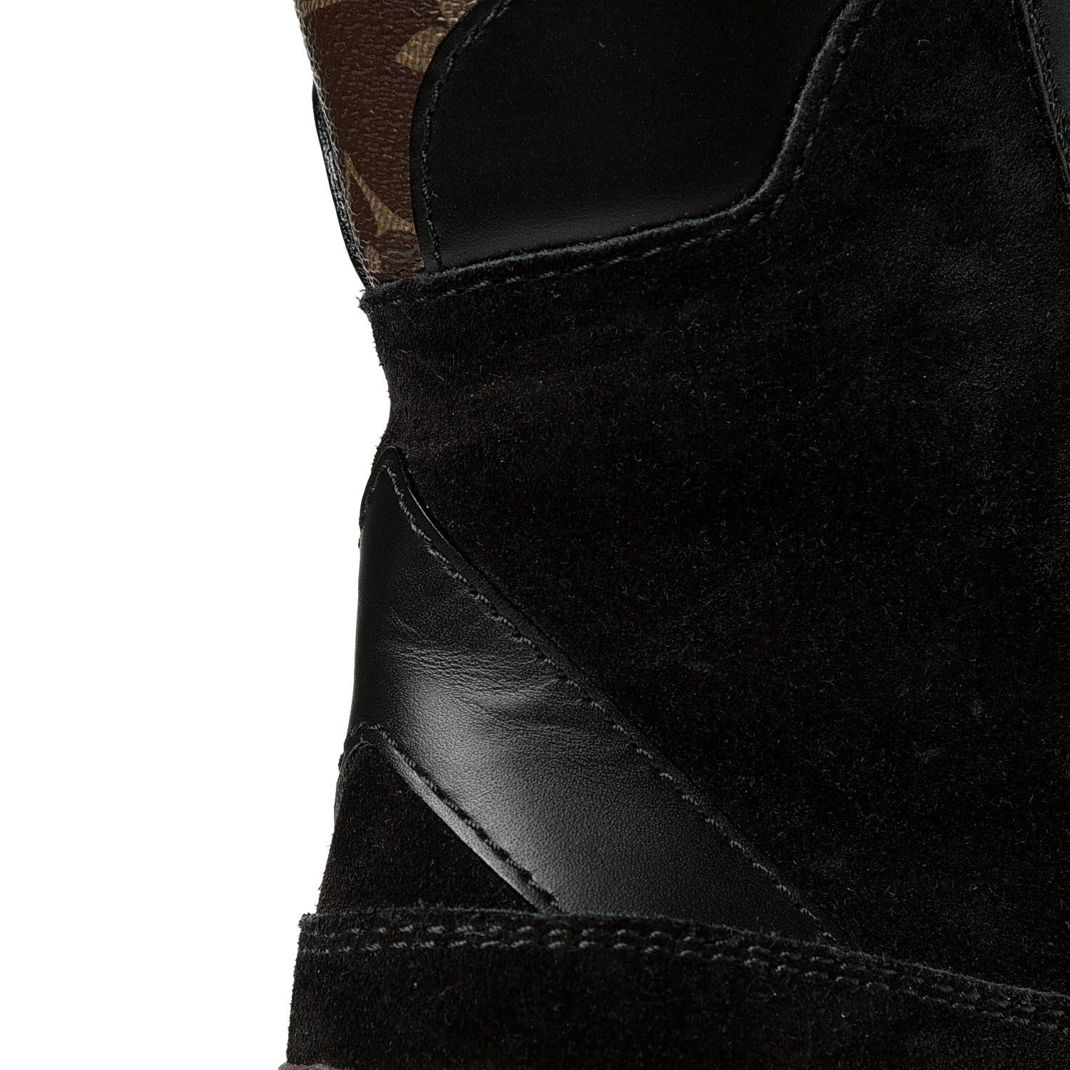 Louis Vuitton Suede Calfskin Monogram Laureate Platform Desert Boots 35.5 Black 5 of 5