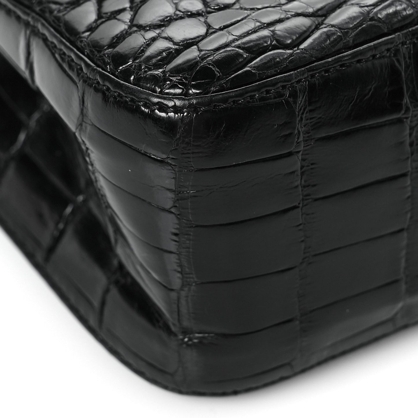 Alligator Mini Rectangular Flap Black
