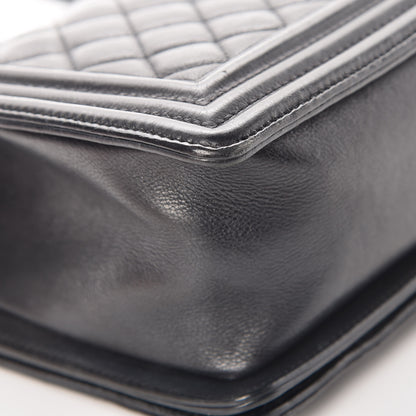 Chanel Calfskin Quilted Medium Boy Flap Black 12 of 13