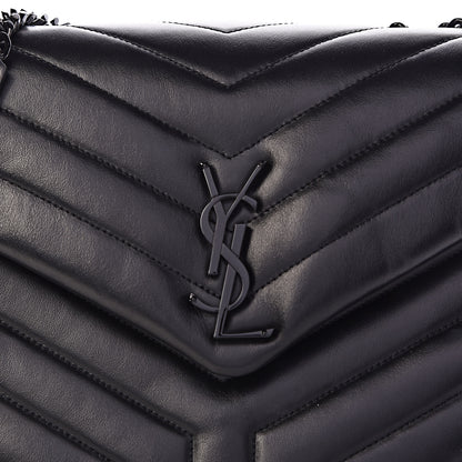 Saint Laurent Calfskin Y Quilted Monogram Medium Loulou Chain Satchel Black 8 of 12