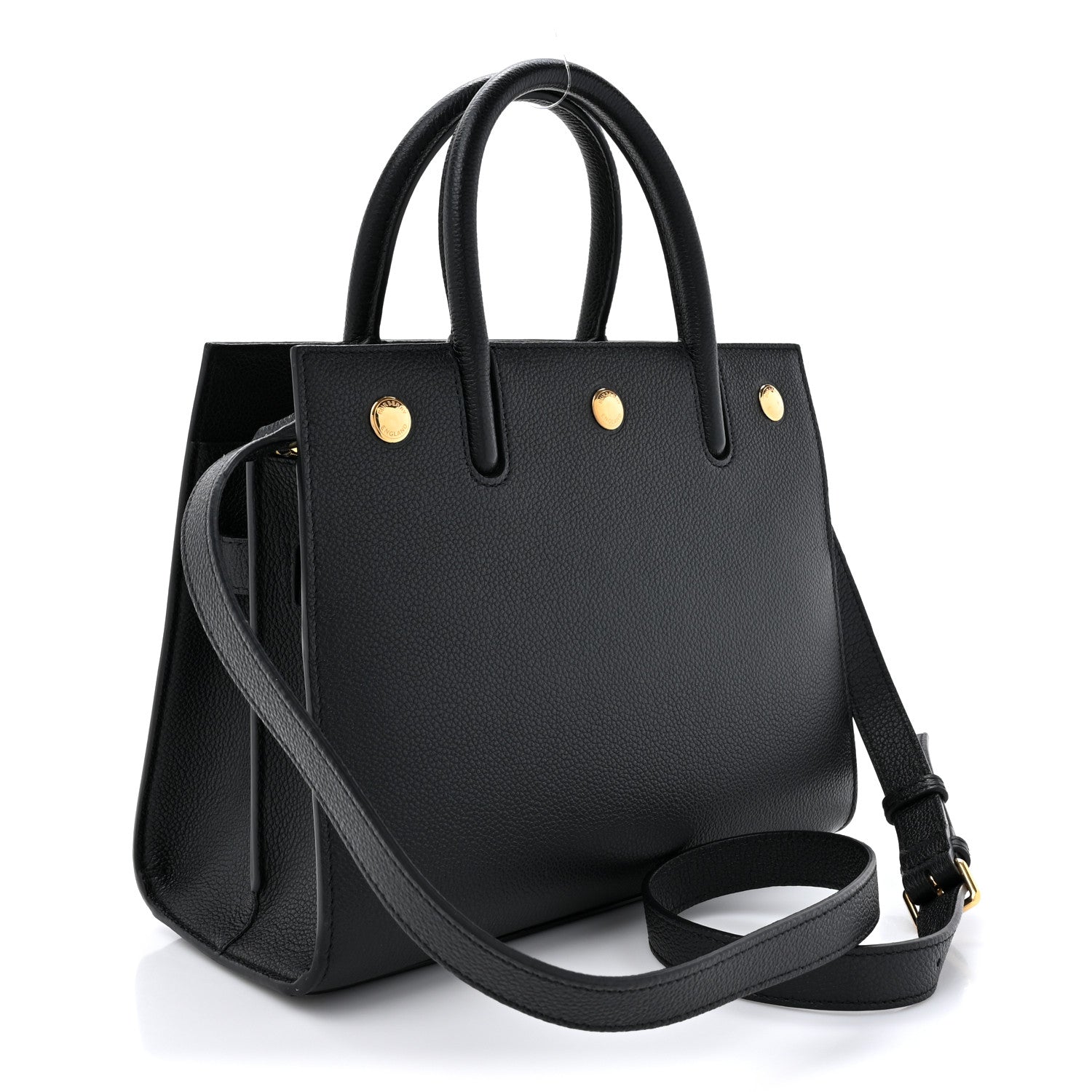 Burberry Grainy Calfskin Mini Two Handle Title Bag Black 3 of 9