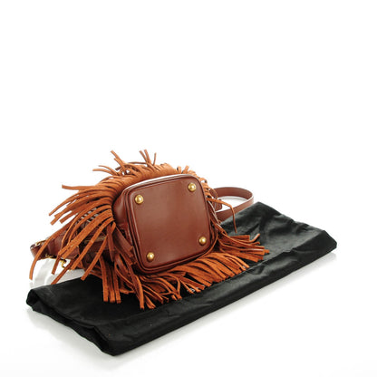 Saint Laurent Calfskin Small Emmanuelle Fringe Bucket Bag Cotto 4 of 8