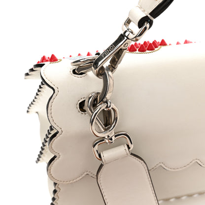 Fendi Vitello Liberty Scalloped Studded Flowers and Bows Kan I Shoulder Bag White Multicolor 18 of 21