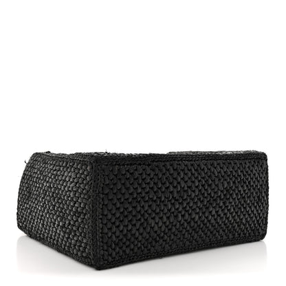 Loewe Raffia Small Paula's Ibiza Logo Tote Black White 4 of 10