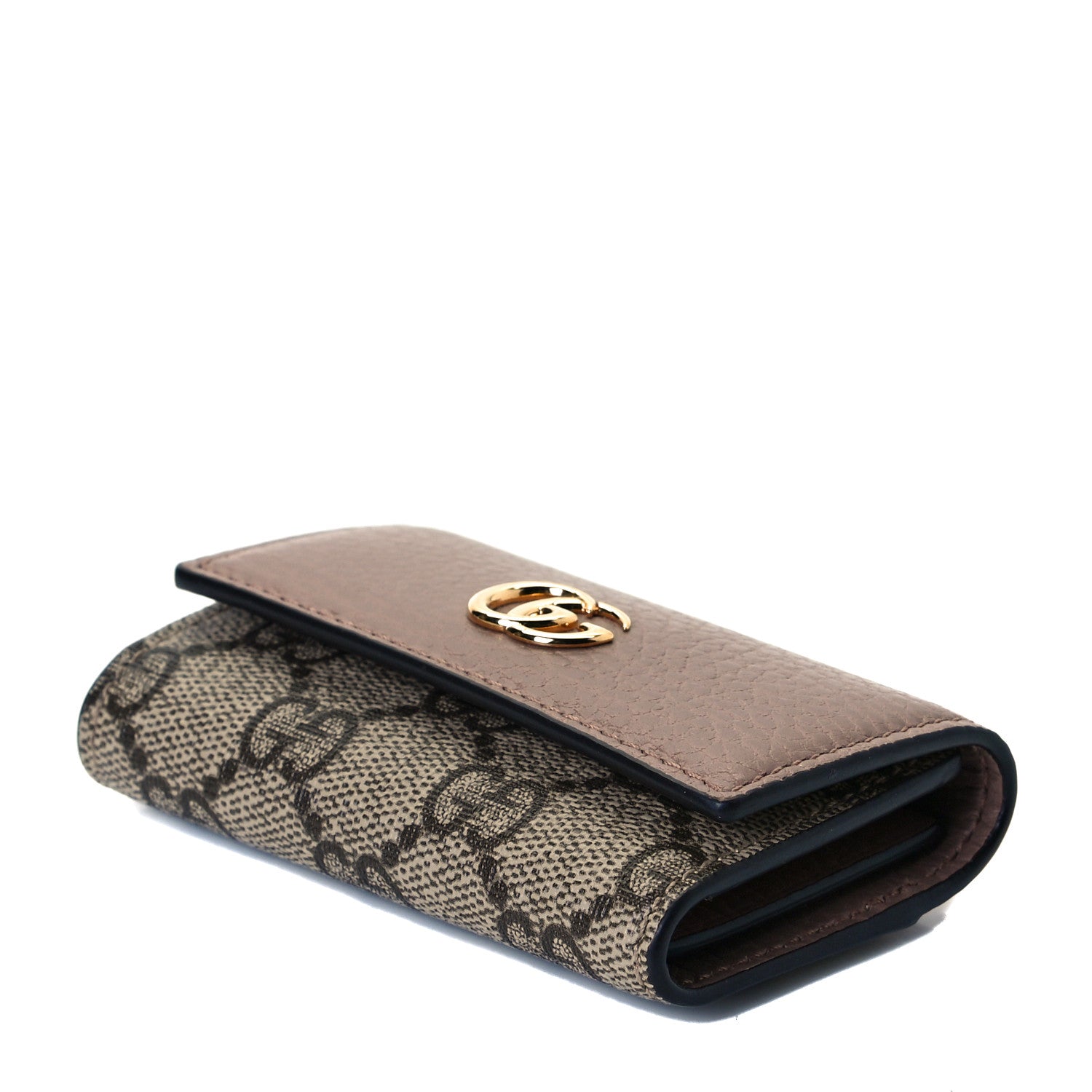 Gucci Dollar Calfskin GG Supreme Monogram GG Marmont 6 Key Holder Case Porcelain Rose Beige Ebony 5 of 8
