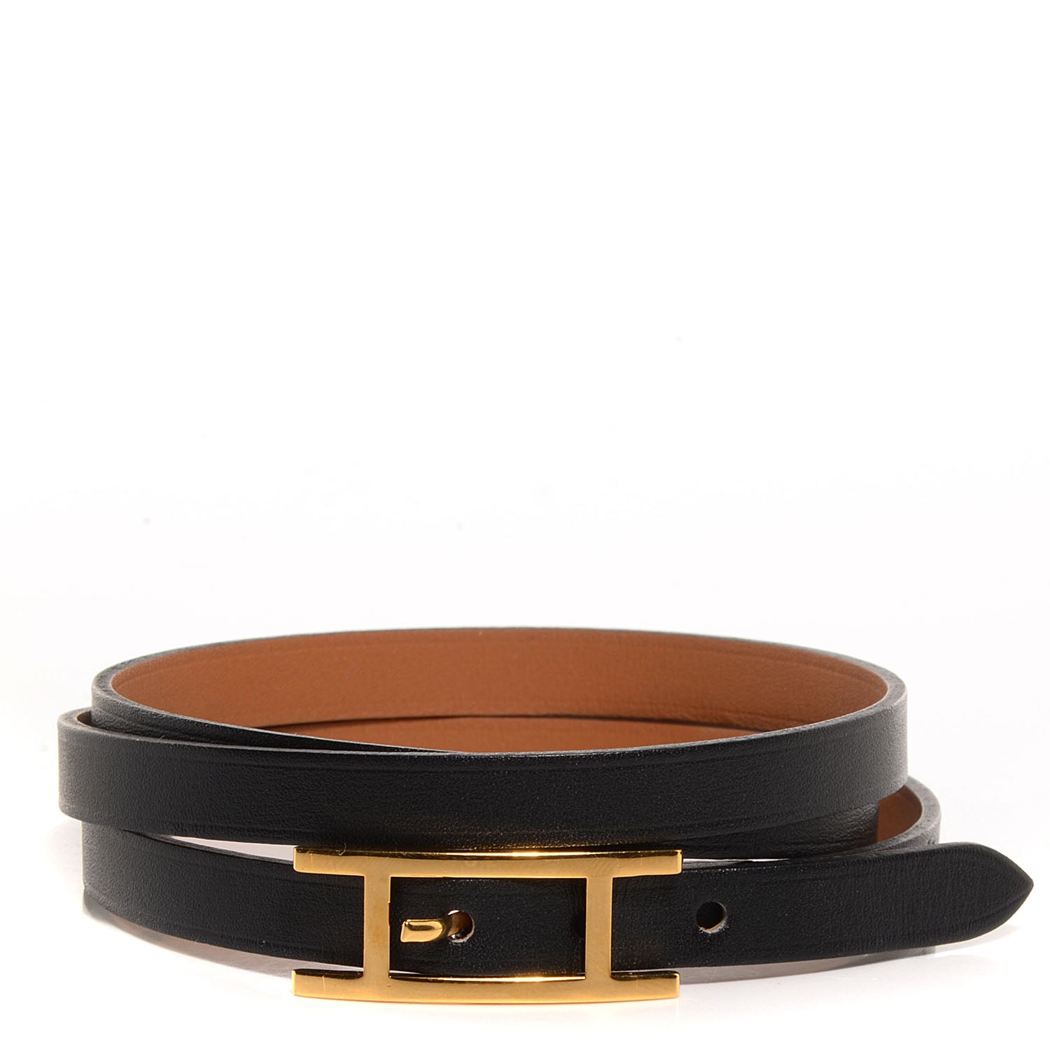 Hermes Chamonix Hapi 3 GM Triple Tour Wrap Bracelet Black 1 of 6