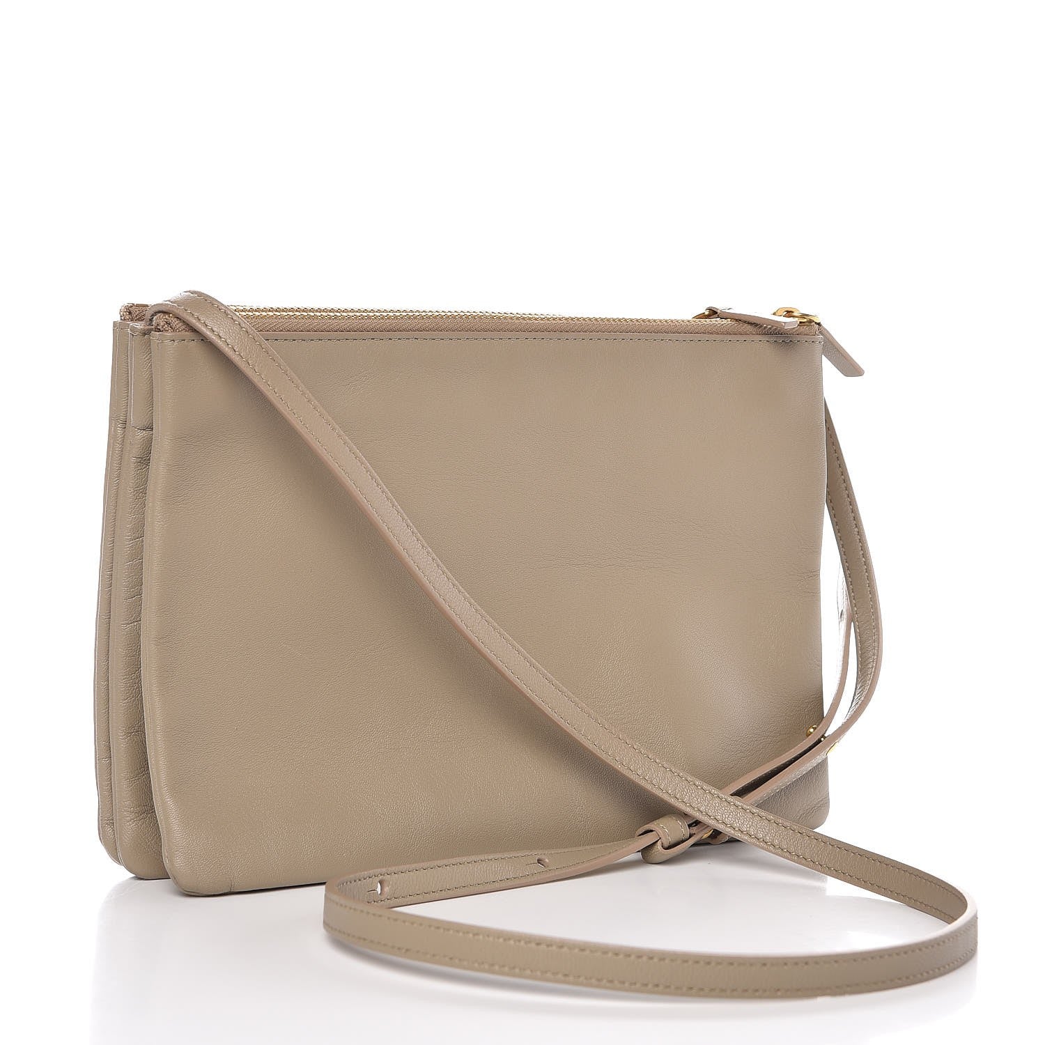Celine Lambskin Large Trio Crossbody Bag Beige 3 of 11