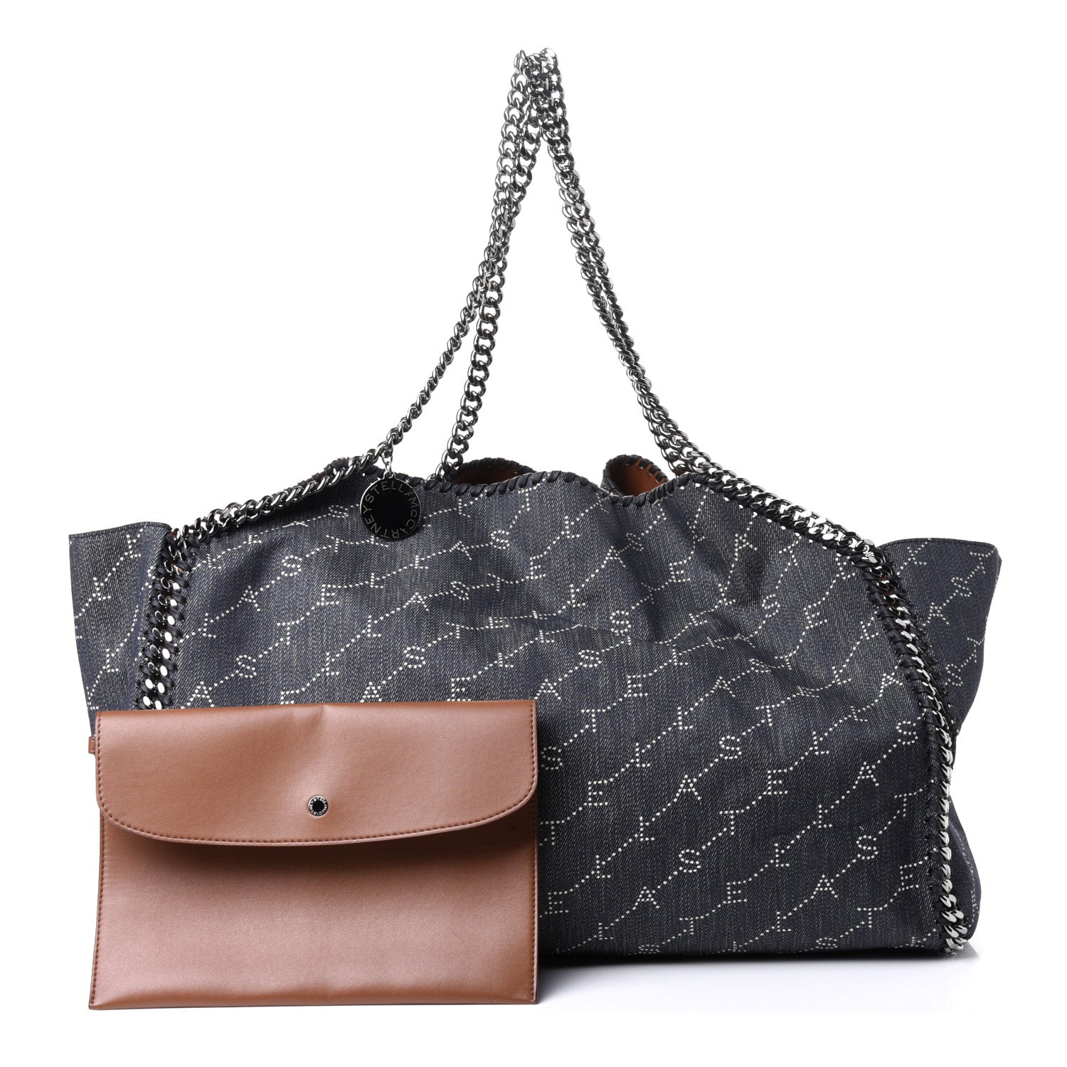 Stella McCartney Denim Alter Nappa Logo Falabella Reversible Tote Navy 1 of 4