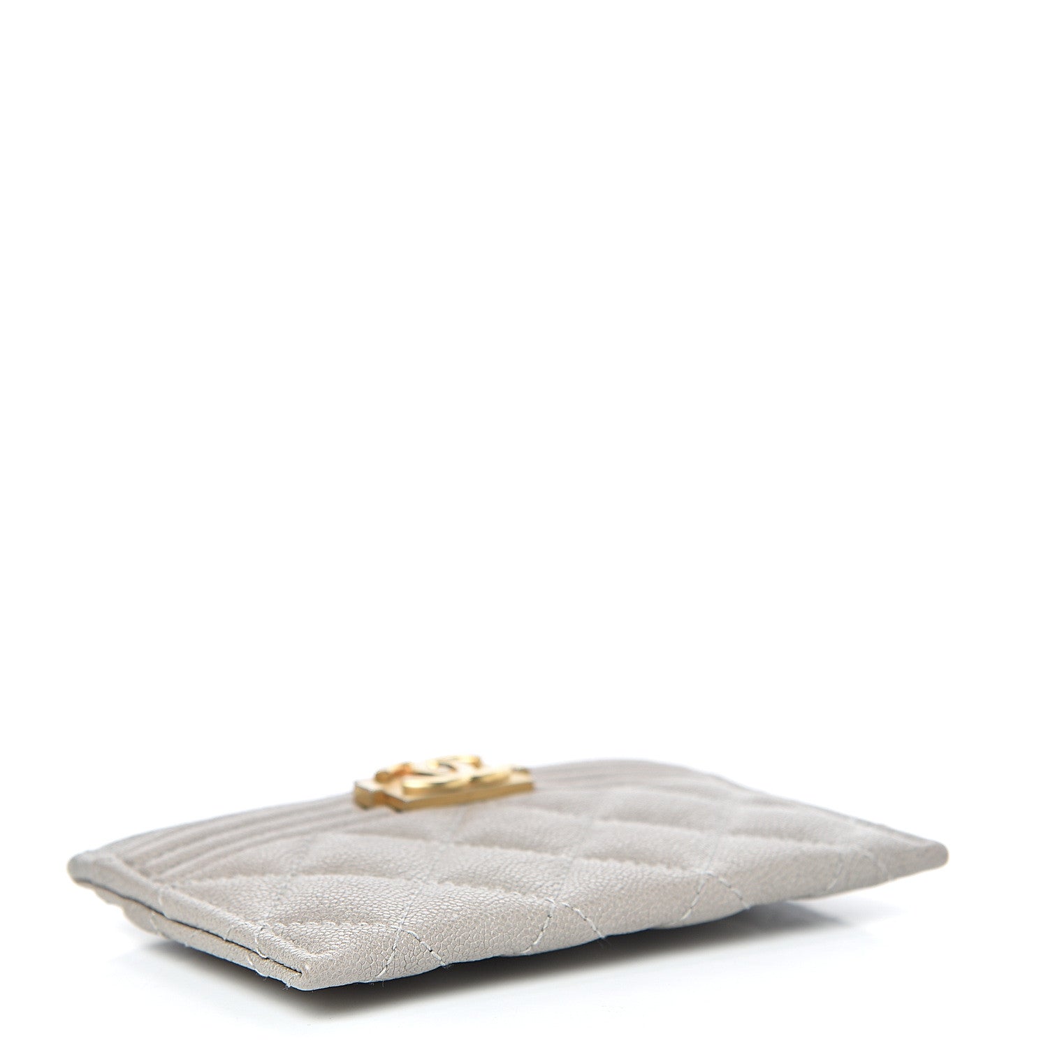 Chanel Caviar Quilted Boy Card Holder Grey 4 of 9
