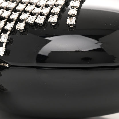 Chanel Resin Crystal Chain Fringe CC Oval Minaudiere Black 10 of 12