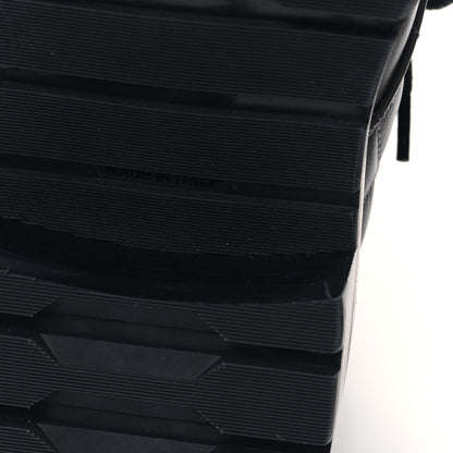 Chanel Shiny Lambskin Quilted Lace Up Combat Boots 38 Grey Black 9 of 9