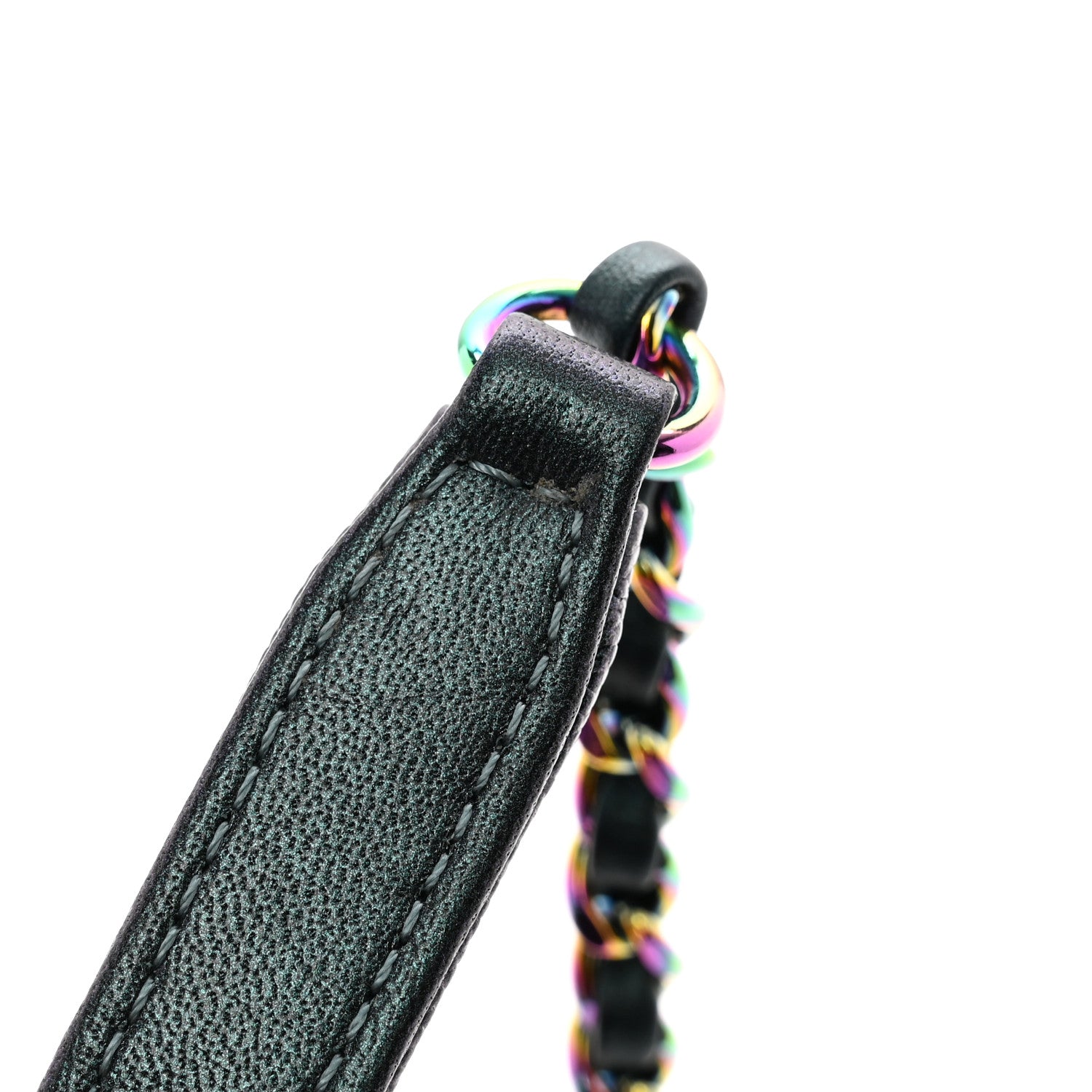 Chanel Iridescent Caviar Quilted Small CC Filigree Vanity Case Dark Turquoise 11 of 11