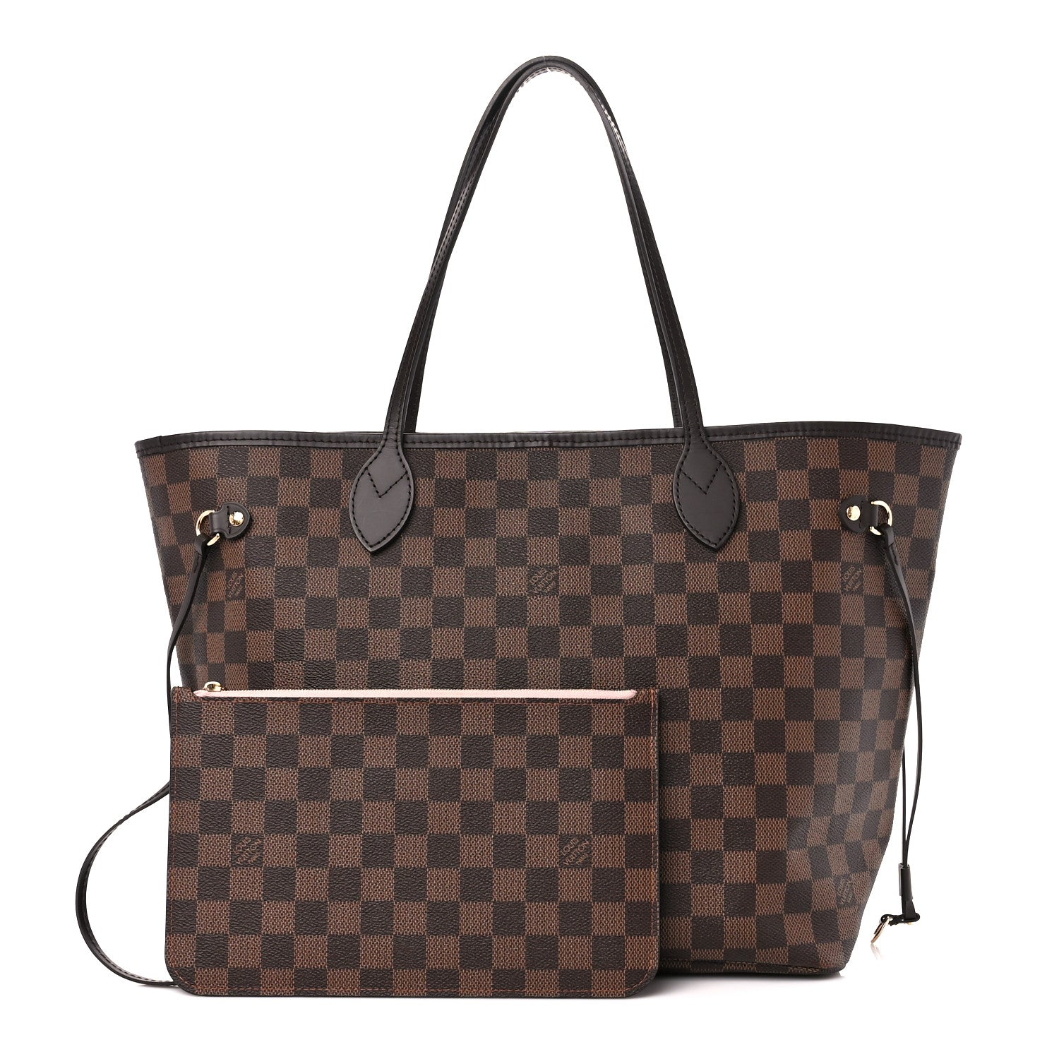 Louis Vuitton Damier Ebene Neo Neverfull MM Rose Ballerine 1 of 13