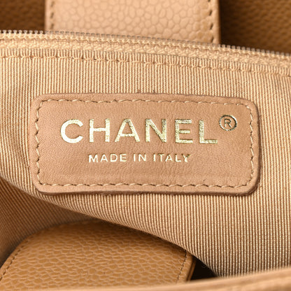 Chanel Caviar Quilted Petit Shopping Tote PST Beige 6 of 9