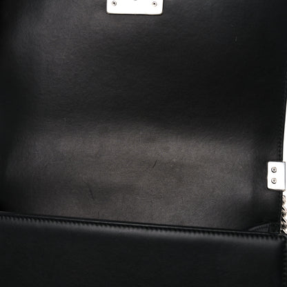 Chanel Calfskin Pearl Chevron Medium Boy Flap Black 13 of 18