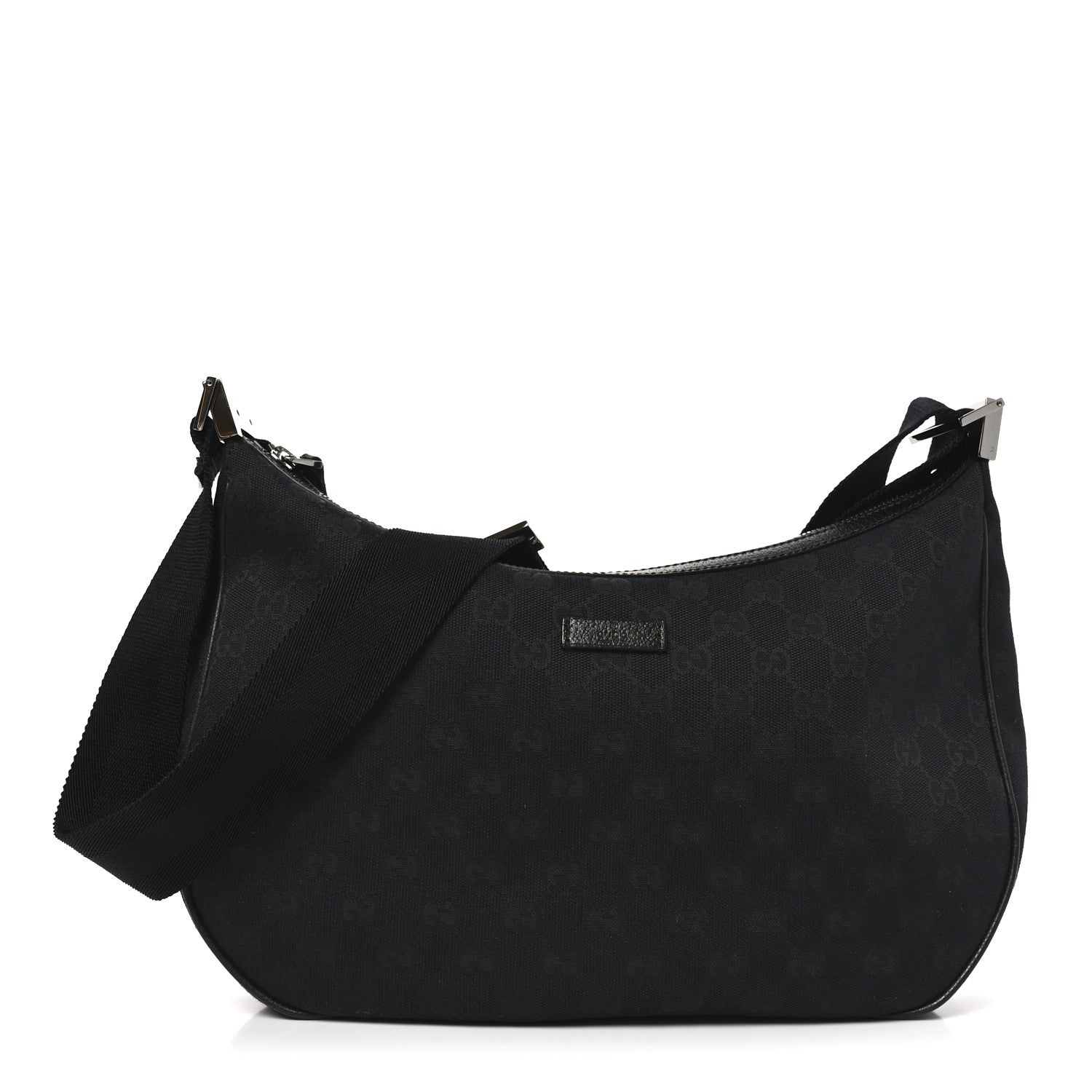 Gucci Monogram Medium Half Moon Hobo Black 1 of 10