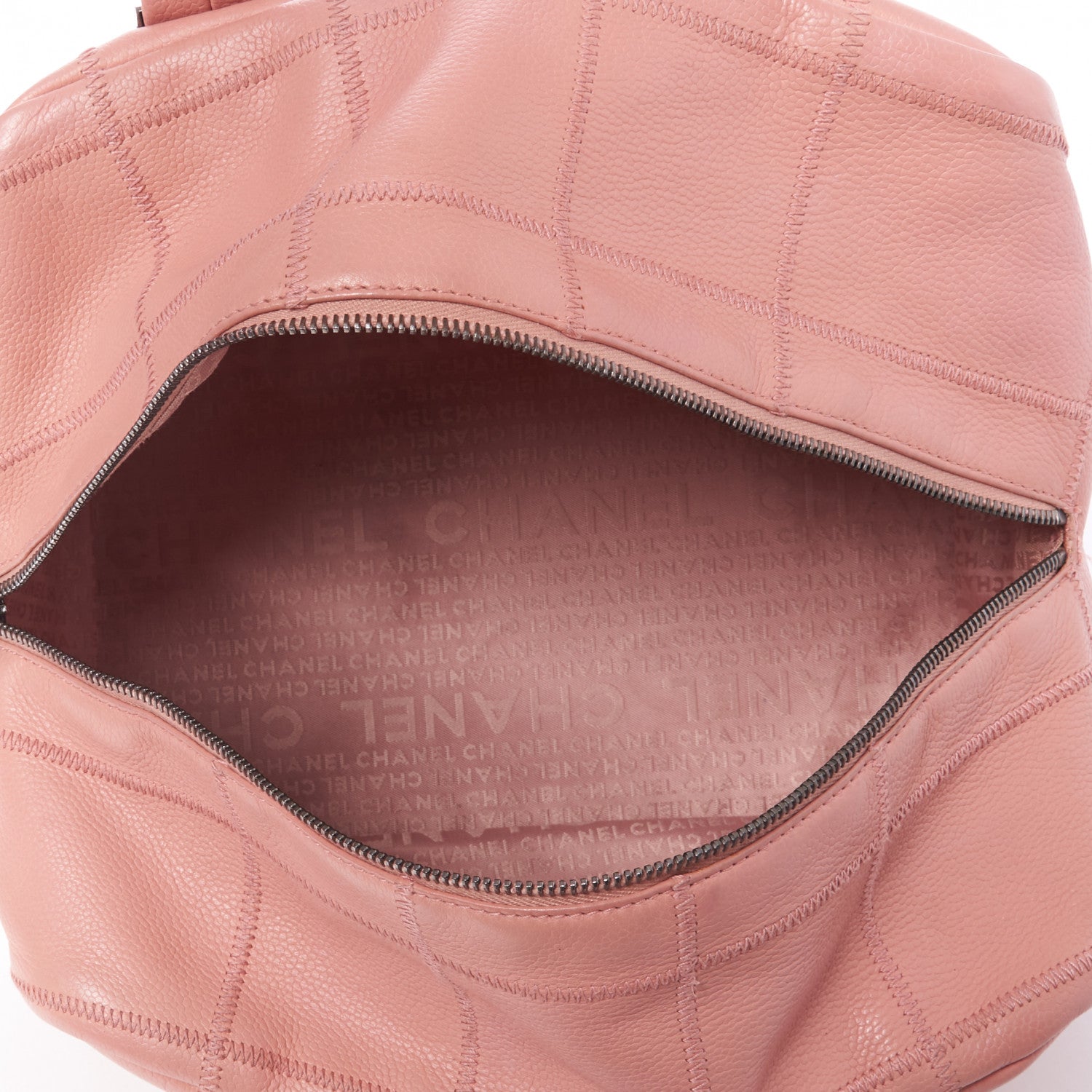 Chanel Caviar Square Stitched Bowler Pink 7 of 9