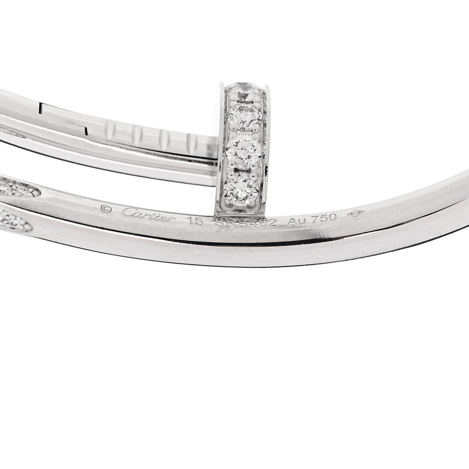 Cartier 18K White Gold Diamond Juste Un Clou Bracelet 15 4 of 4