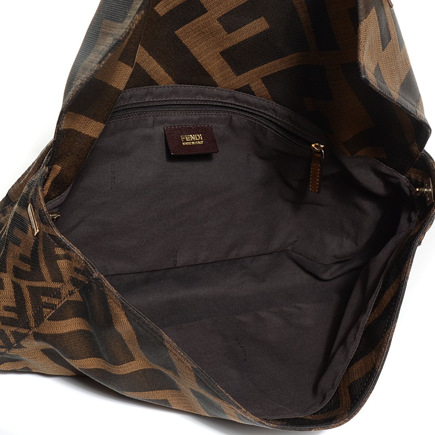 Fabric Macro FF Diagonal Large Convertible Baguette Tobacco