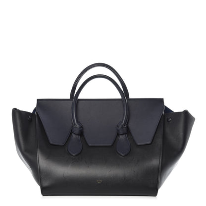 Celine Smooth Calfskin Large Bi-Color Tie Knot Tote Black Navy 1 of 20
