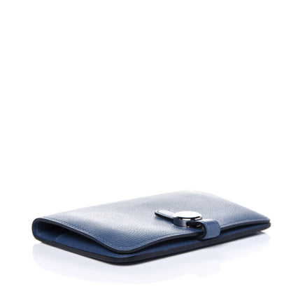 Hermes Togo Dogon Compact Wallet Bleu Brighton 4 of 12