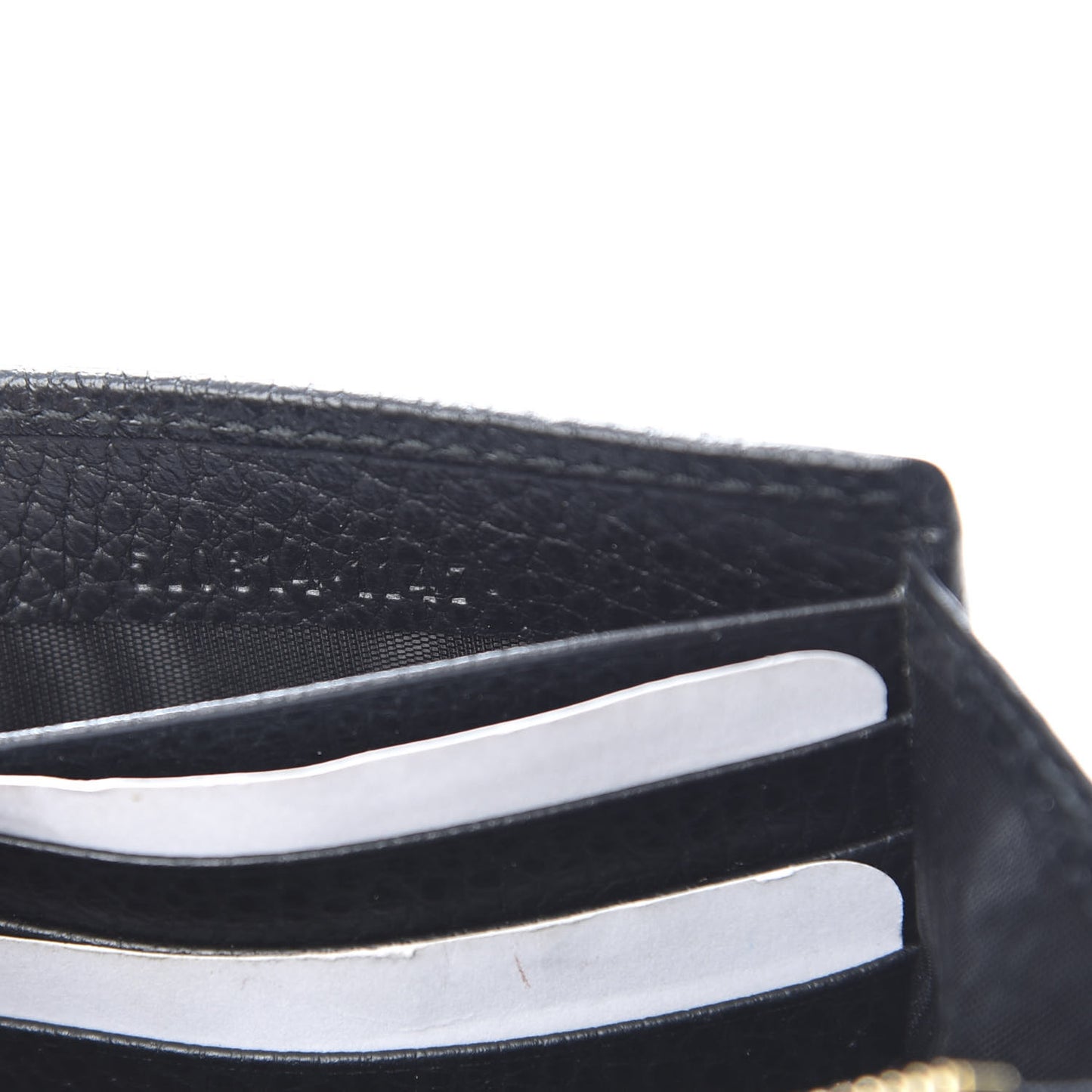 Dollar Calfskin Interlocking G Chain Wallet Black