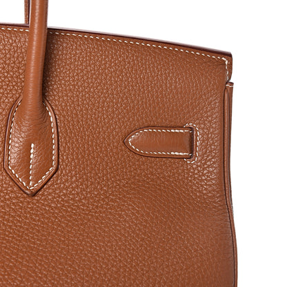 Hermes Taurillon Clemence Birkin 35 Gold 34 of 41