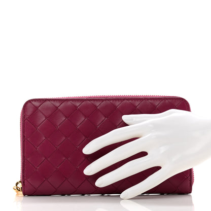 Bottega Veneta Nappa Intrecciato Zip Around Wallet Cinnabar 2 of 10
