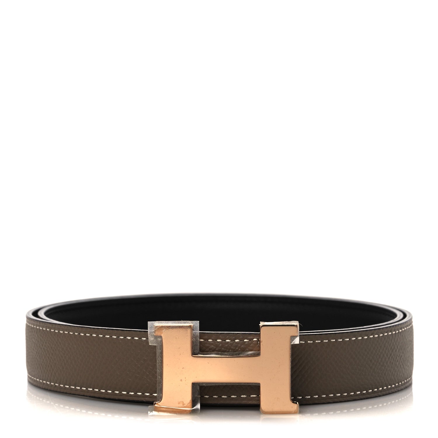 Hermes Swift Epsom 24mm Mini Constance H Belt 75 Etoupe Black 1 of 6