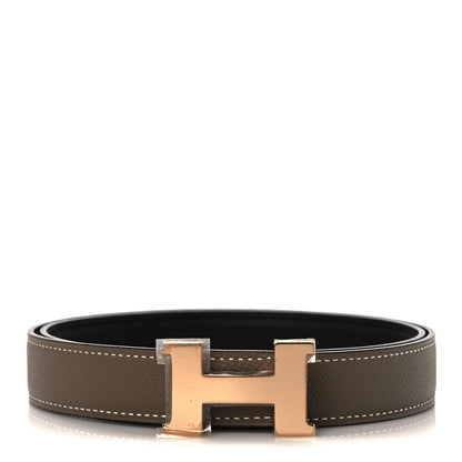 Hermes Swift Epsom 24mm Mini Constance H Belt 75 Etoupe Black 1 of 6