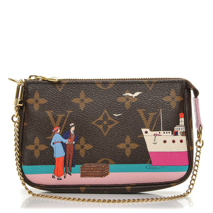 Louis Vuitton Monogram 2016 Christmas Animation Mini Pochette Accessories Rose Ballerine 1 of 7