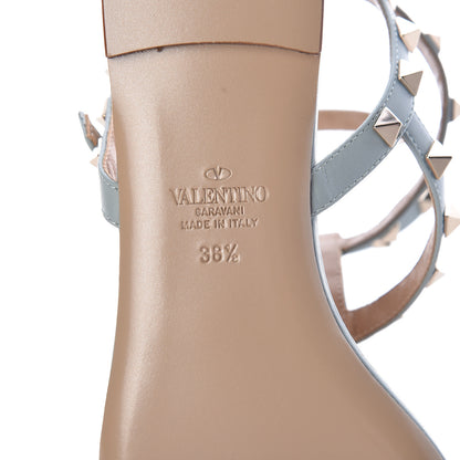 Valentino Garavani Nappa Rockstud Ankle Wrap Flat Thong Sandals 38.5 Celadon 6 of 8