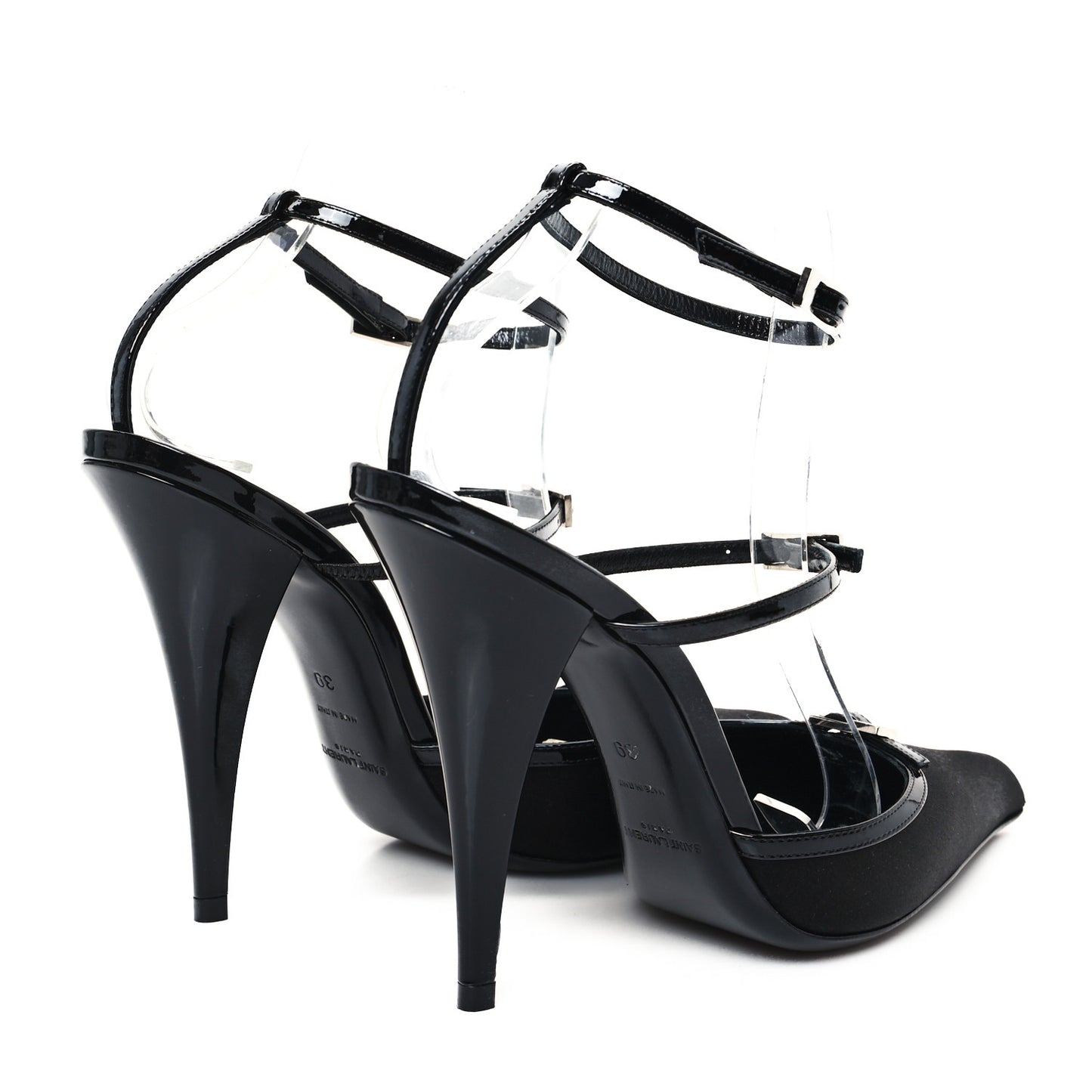 Crepe Satin Jones 110 Strap Pumps 39 Black