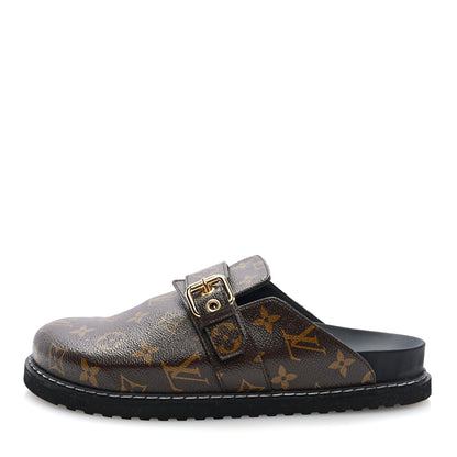 Louis Vuitton Patent Monogram Womens Cosy Flat Comfort Clog Mules 41 Brown 1 of 9