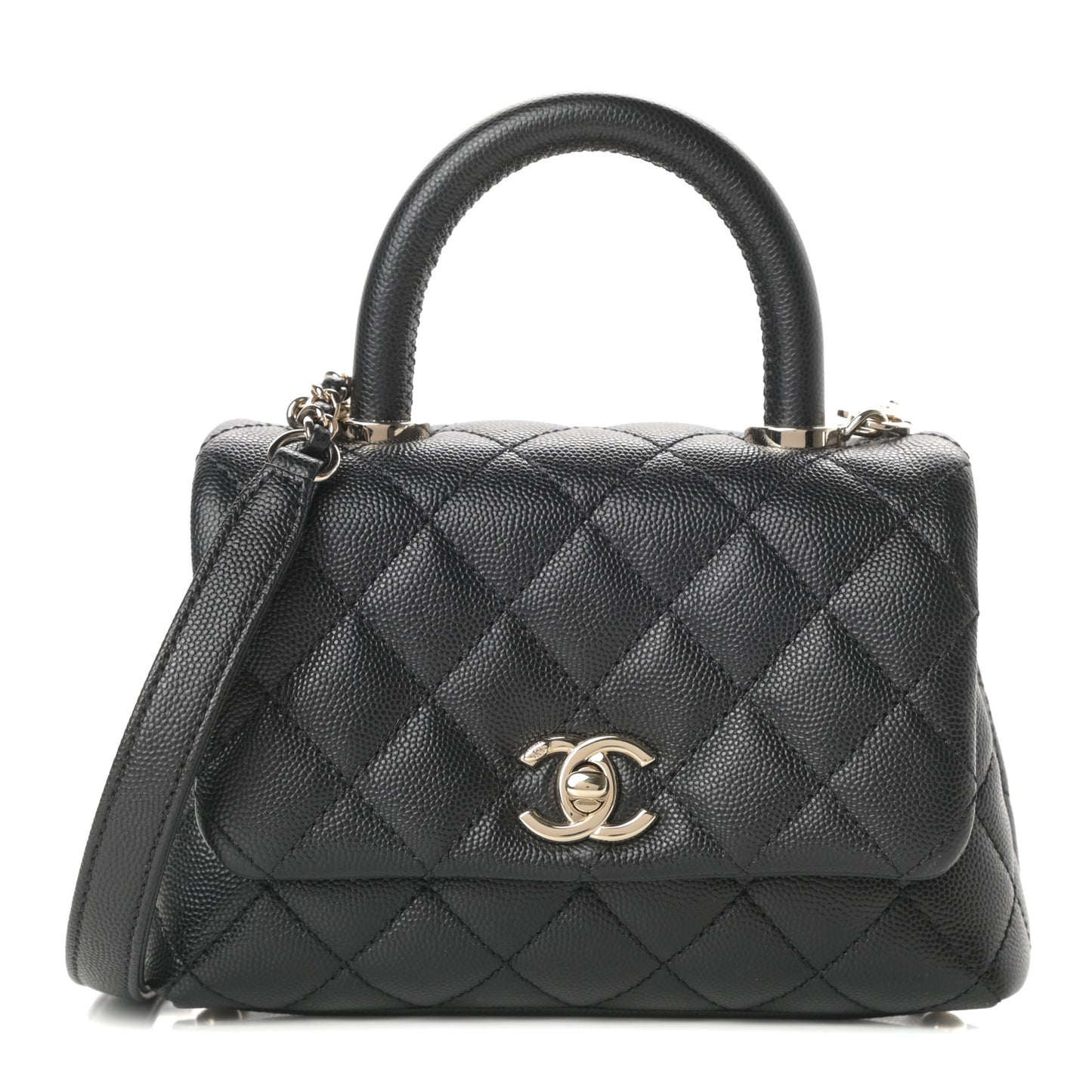 Caviar Quilted Extra Mini Coco Handle Flap Black