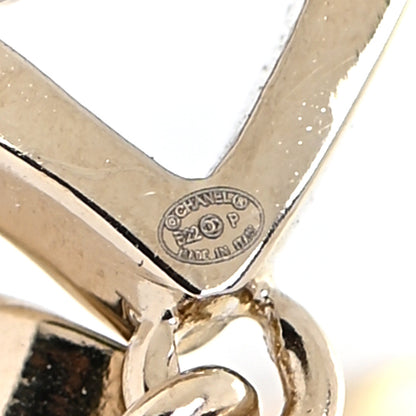 Chanel Metal CC Triple Heart Coco In Love Drop Earrings Gold 4 of 5