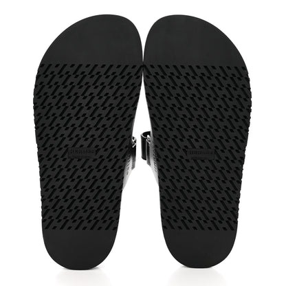 Hermes Calfskin Womens Chypre Sandals 38.5 Black 5 of 9