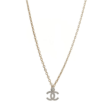 Chanel Crystal CC Necklace Gold Silver 1 of 6