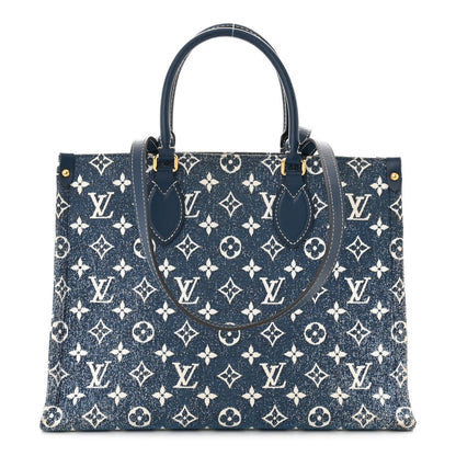 Louis Vuitton Monogram Jacquard Denim Onthego MM Bleu 1 of 9