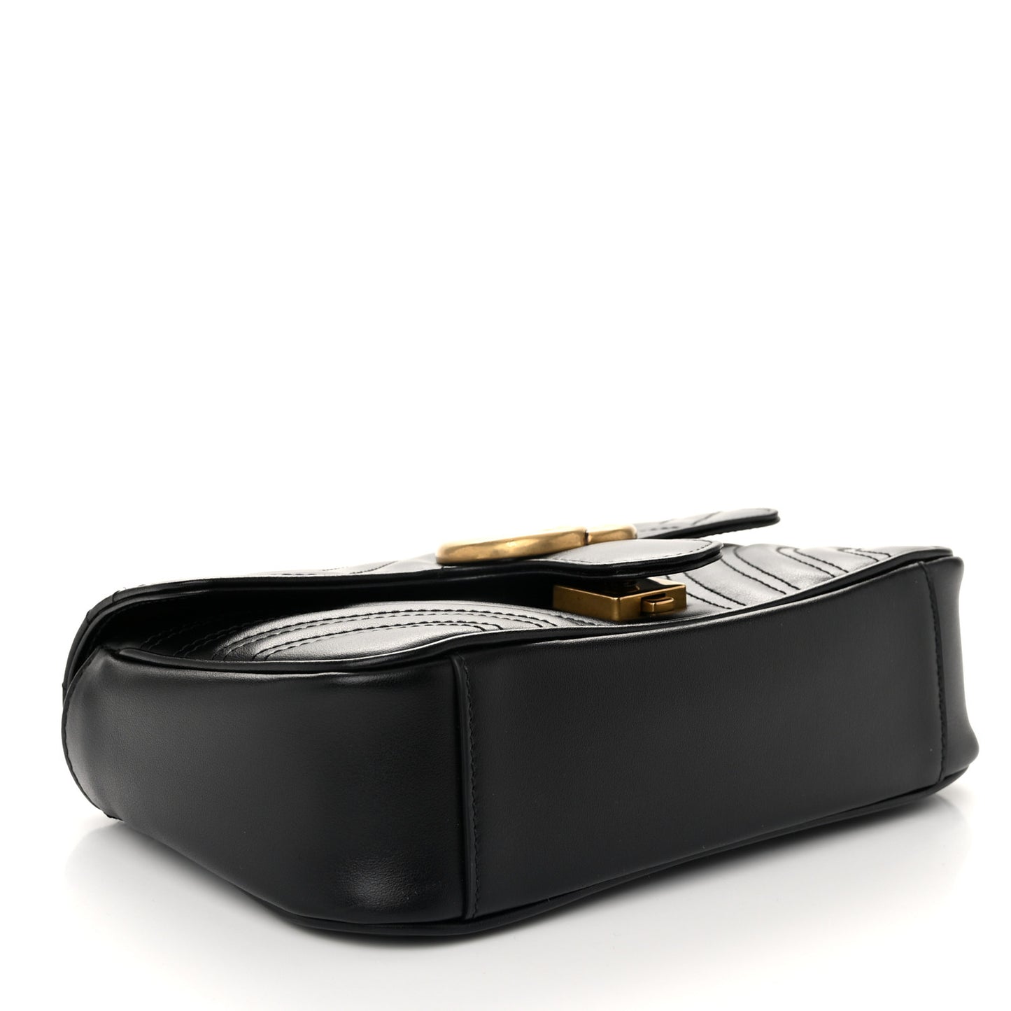 Calfskin Matelasse Mini GG Marmont Shoulder Bag Black
