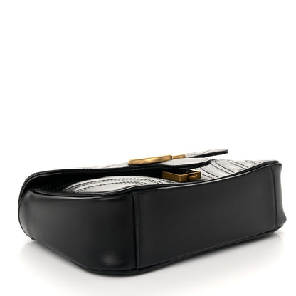 Gucci Calfskin Matelasse Mini GG Marmont Shoulder Bag Black 4 of 10