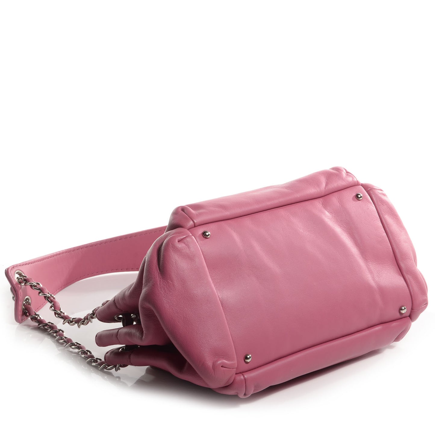 Lambskin Lax Accordion Hobo Pink