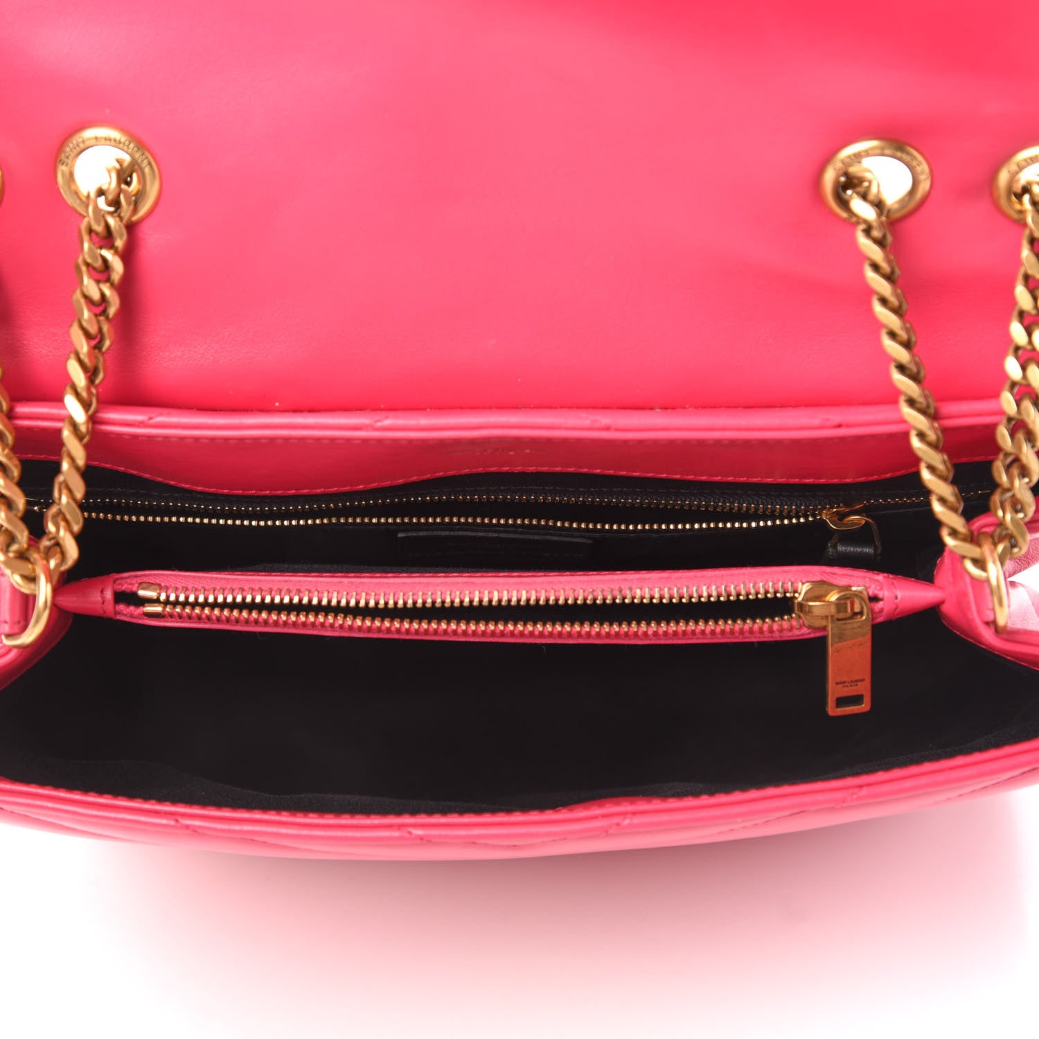 Saint Laurent Calfskin Y Quilted Monogram Medium Loulou Chain Satchel Freesia 5 of 9