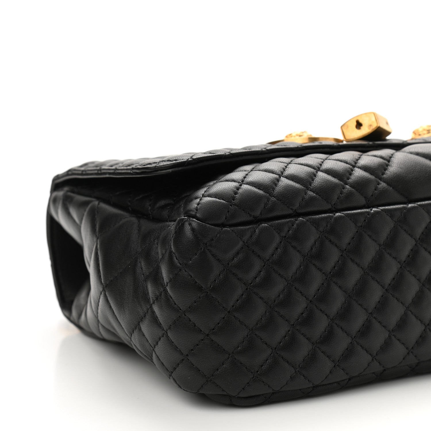 Versace Nappa Quilted Icon Top Handle Shoulder Bag Black 8 of 9