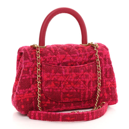 Chanel Tweed Mini Coco Handle Flap Fuchsia 3 of 13