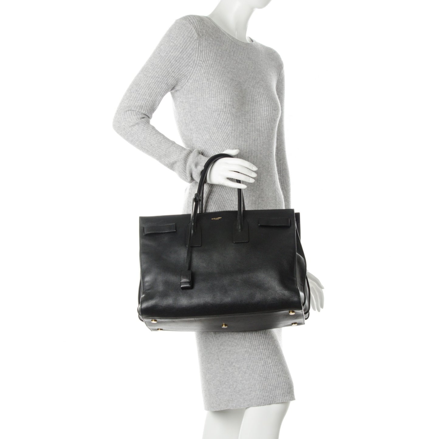 Calfskin Large Sac De Jour Carryall Black